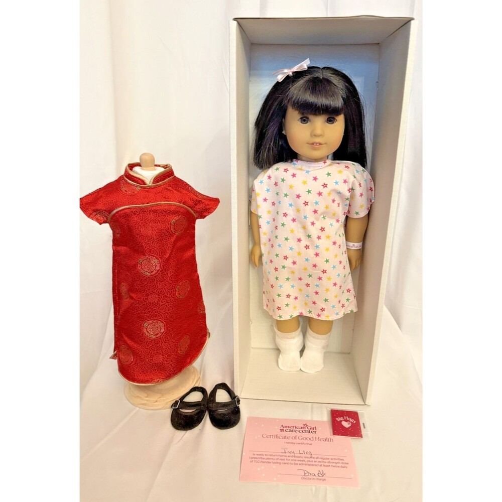 American Girl Ivy Ling Doll LNIB Doll Care Center Holiday Gown Shoe w/Box